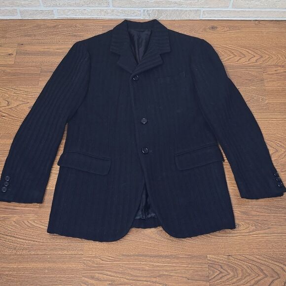 Dolce & Gabbana Wool Knit Blazer Jacket Black50 (US 40L)